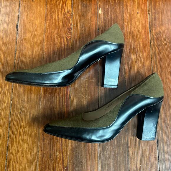 Salvatore Ferragamo Two-Tone Wavy Block Heels - Picture 1 of 6